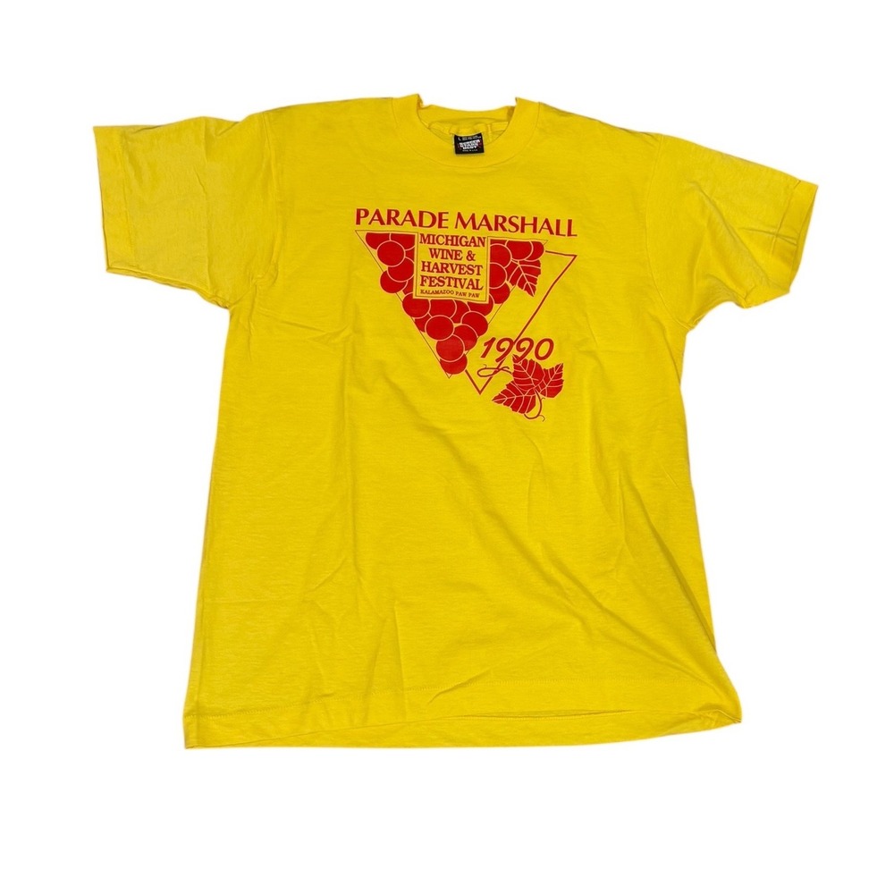 Vtg 90s Michigan Wine Harvest Festival Shirt Paw Paw Kzoo USA Single Stitch‎ L